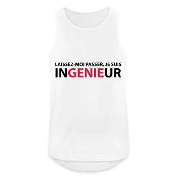Laissez-Moi passer, je suis ingenieur - Débardeur respirant Homme - blanc - Devant - Nick (188cm)