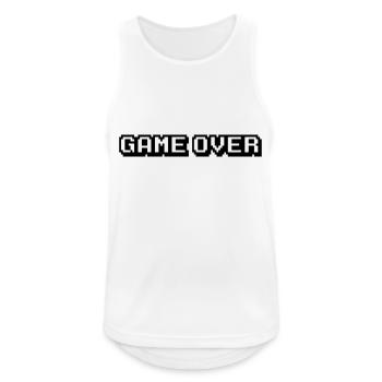 Game Over - Männer Tank Top atmungsaktiv - Weiß - Vorne - Nick (188cm)