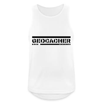 GEOCACHER - gelb - grün - blau - orange - Männer Tank Top atmungsaktiv - Weiß - Vorne - Nick (188cm)