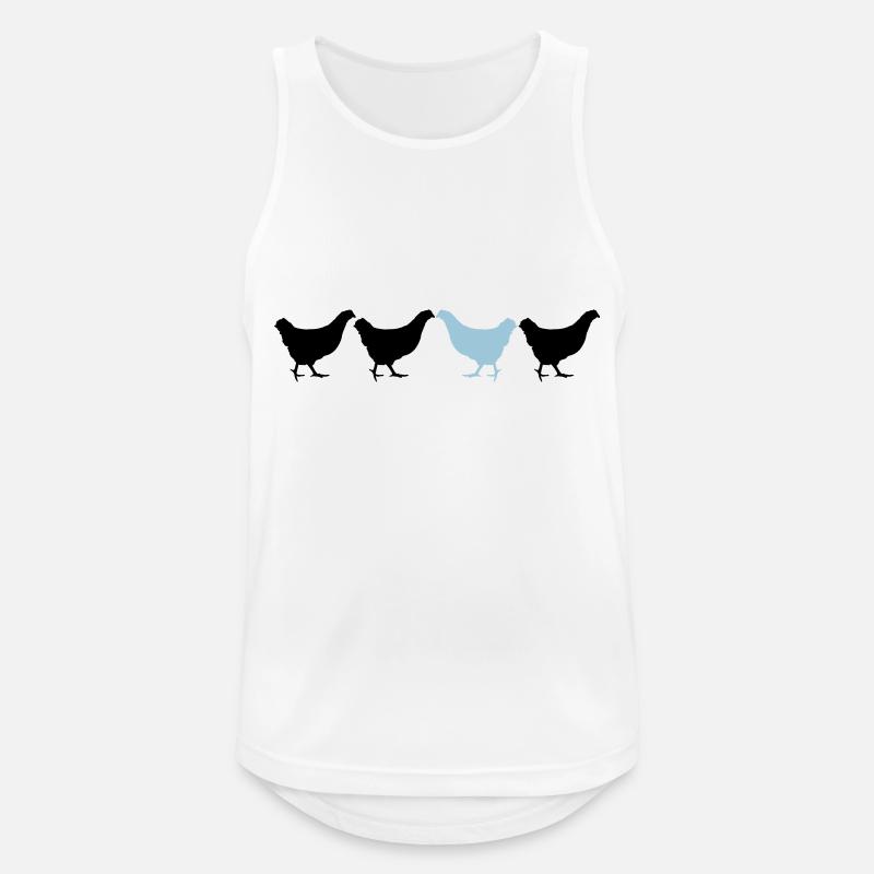 Be Different Huhn - Männer Tank Top atmungsaktiv - Weiß