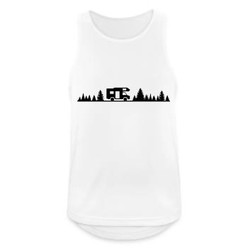 Freizeit - Wohnmobil Wald - Männer Tank Top atmungsaktiv - Weiß - Vorne - Nick (188cm)
