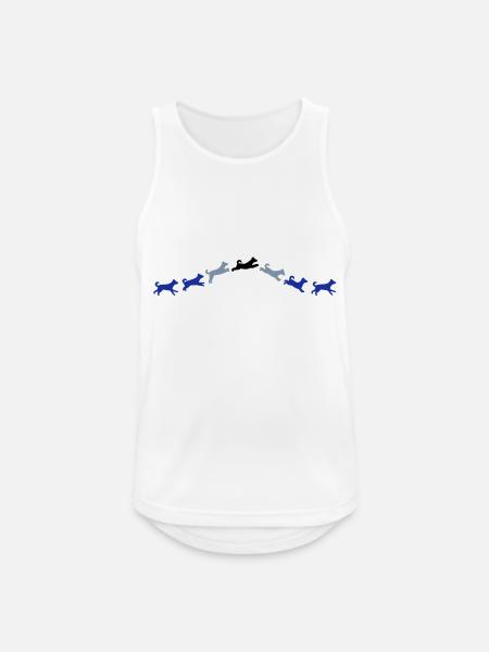 dog jumps - Men's Breathable Tank Top - white