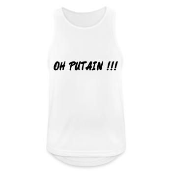 oh putain - Débardeur respirant Homme - blanc - Devant - Nick (188cm)