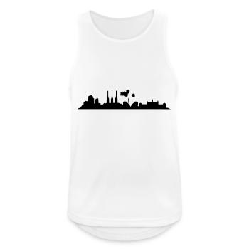 Hannover // Skyline // Silhouette // Skylineshirt - Männer Tank Top atmungsaktiv - Weiß - Vorne - Nick (188cm)