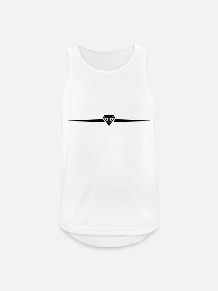 diamond_line__f1 - Débardeur respirant Homme - blanc