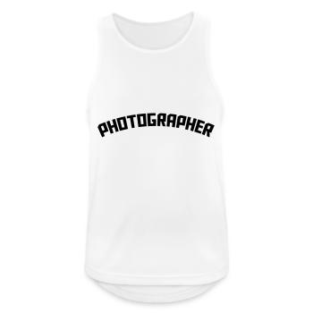 Photographer Logo - Männer Tank Top atmungsaktiv - Weiß - Vorne - Nick (188cm)