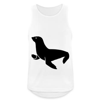 seehund tier - Männer Tank Top atmungsaktiv - Weiß - Vorne - Nick (188cm)