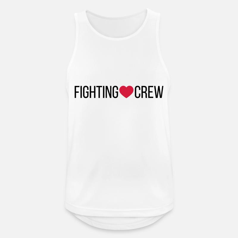 Fighting Crew Herz - Männer Tank Top atmungsaktiv - Weiß