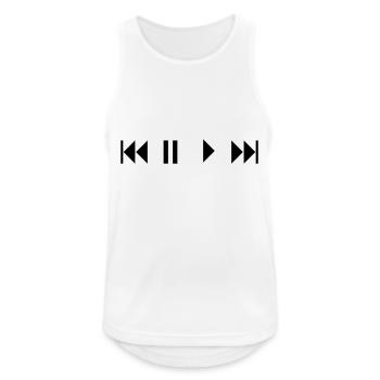 play, STOP, break, BREAK, Repeat, forward, - Men's Breathable Tank Top - white - Front - Nick (188cm)
