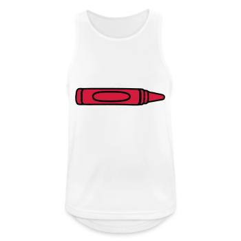 Crayon de cire rouge design cool - Débardeur respirant Homme - blanc - Devant - Nick (188cm)