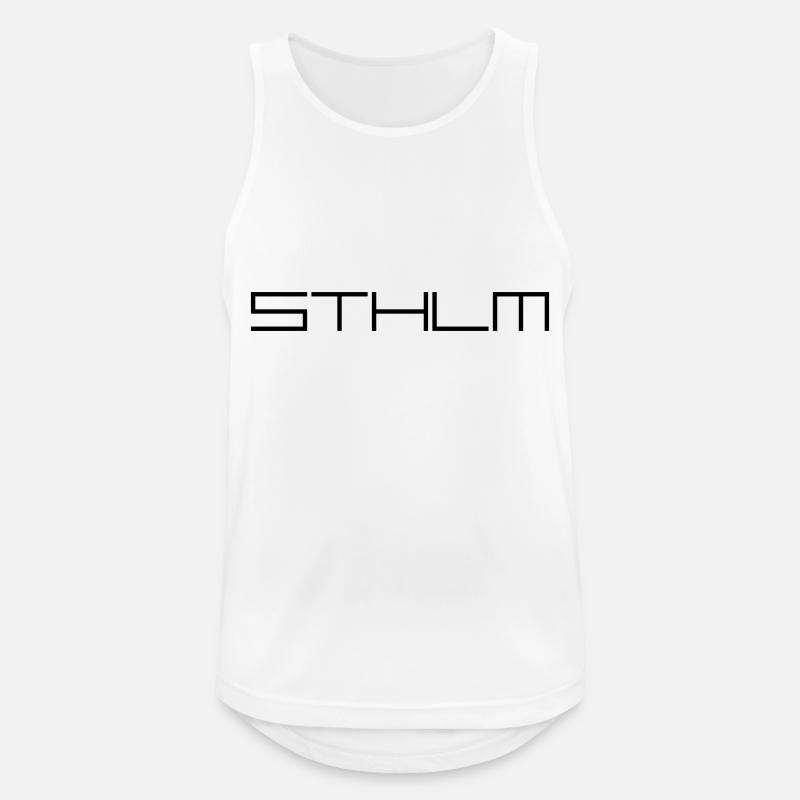 STHLM - Männer Tank Top atmungsaktiv - Weiß