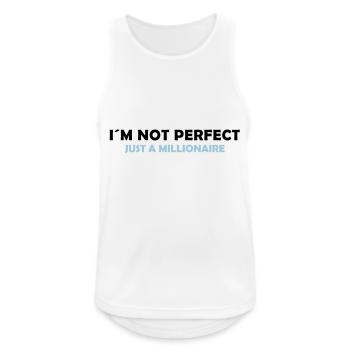I´m not perfect - just a millionaire - Débardeur respirant Homme - blanc - Devant - Nick (188cm)