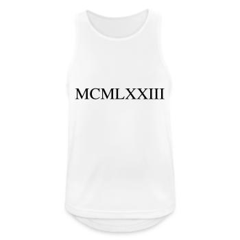 1973 - Männer Tank Top atmungsaktiv - Weiß - Vorne - Nick (188cm)