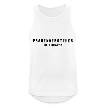 Frauenversteher im Einsatz - Männer Tank Top atmungsaktiv - Weiß - Vorne - Nick (188cm)