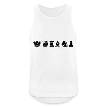Schach - Männer Tank Top atmungsaktiv - Weiß - Vorne - Nick (188cm)