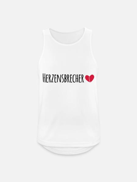 Herzensbrecher - Männer Tank Top atmungsaktiv - Weiß