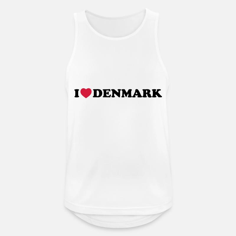 I love Denmark - Männer Tank Top atmungsaktiv - Weiß