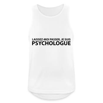 Laissez-Moi passer, je suis psychologue - Débardeur respirant Homme - blanc - Devant - Nick (188cm)