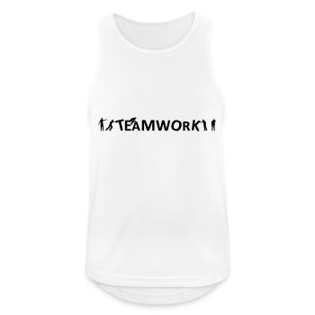 Menschen - Teamwork - Männer Tank Top atmungsaktiv - Weiß - Vorne - Nick (188cm)