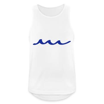 wellen - Männer Tank Top atmungsaktiv - Weiß - Vorne - Nick (188cm)