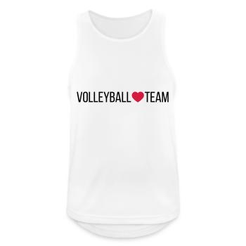 Volleyball Team Herz - Männer Tank Top atmungsaktiv - Weiß - Vorne - Nick (188cm)