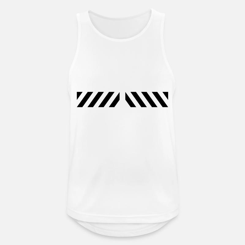 Warning 3 Zipper Warnbalken - Männer Tank Top atmungsaktiv - Weiß