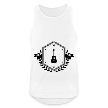 Gitarre Akustik wappen - Männer Tank Top atmungsaktiv - Weiß - Vorne - Nick (188cm)