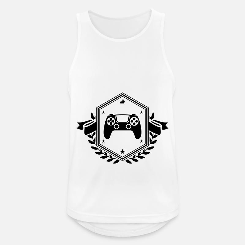 Gamepad Crest Controller - Men's Breathable Tank Top - white