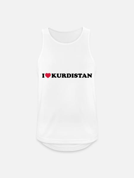 I love Kurdistan - Männer Tank Top atmungsaktiv - Weiß