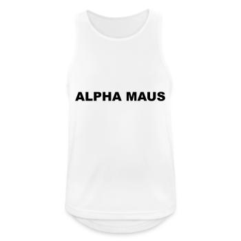 Alpha Maus - Männer Tank Top atmungsaktiv - Weiß - Vorne - Nick (188cm)