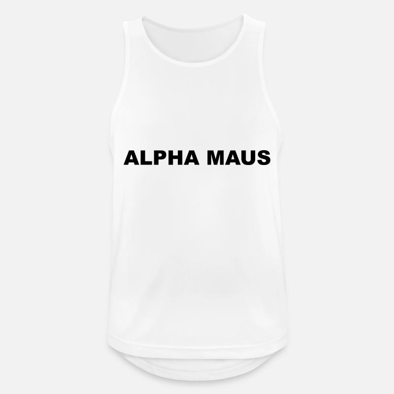 Alpha Maus - Männer Tank Top atmungsaktiv - Weiß