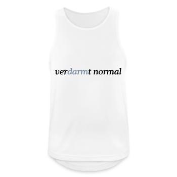 verDARMt normal - Männer Tank Top atmungsaktiv - Weiß - Vorne - Nick (188cm)