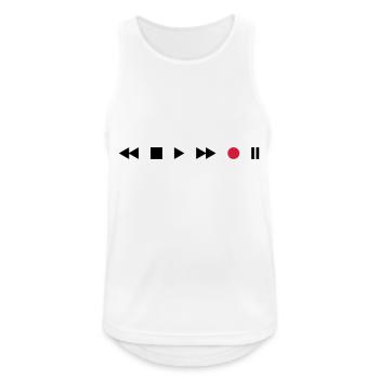 Tape Deck - Männer Tank Top atmungsaktiv - Weiß - Vorne - Nick (188cm)