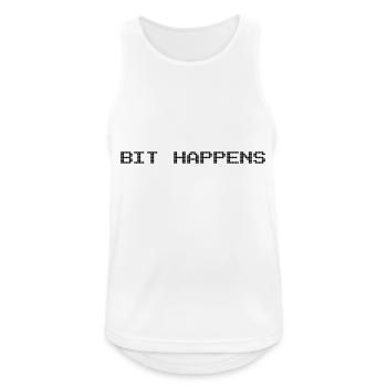 Bit Happens - Männer Tank Top atmungsaktiv - Weiß - Vorne - Nick (188cm)