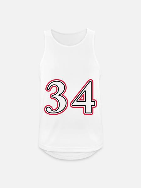 34 Number number - Men's Breathable Tank Top - white