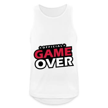Game Over Slogan - Débardeur respirant Homme - blanc - Devant - Nick (188cm)