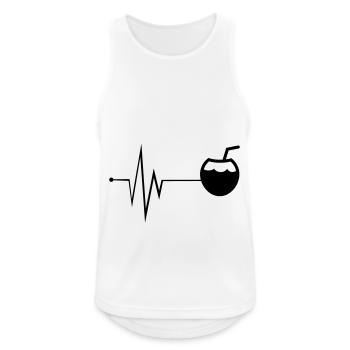Kokos Icon Puls - Männer Tank Top atmungsaktiv - Weiß - Vorne - Nick (188cm)