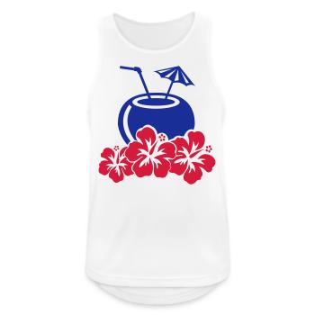 Cocktail Hibiscus - Débardeur respirant Homme - blanc - Devant - Nick (188cm)