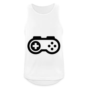 Gamepad Symbol Gamer - Männer Tank Top atmungsaktiv - Weiß - Vorne - Nick (188cm)