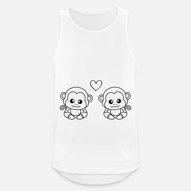 Monkey Comic Couple Love - Men's Breathable Tank Top - white