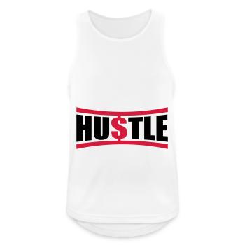 Hustle Spruch - Männer Tank Top atmungsaktiv - Weiß - Vorne - Nick (188cm)