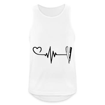 Rasage Barber Pulse Heart Love - Débardeur respirant Homme - blanc - Devant - Nick (188cm)