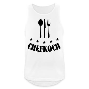 chefkoch - Männer Tank Top atmungsaktiv - Weiß - Vorne - Nick (188cm)