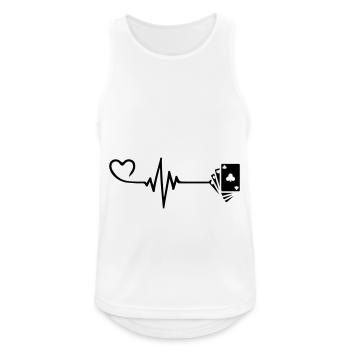 Card Poker Pulse Heart Love - Débardeur respirant Homme - blanc - Devant - Nick (188cm)