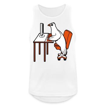 Pigeon Works Bureau Ordinateur Clavier Souris Gamer - Débardeur respirant Homme - blanc - Devant - Nick (188cm)