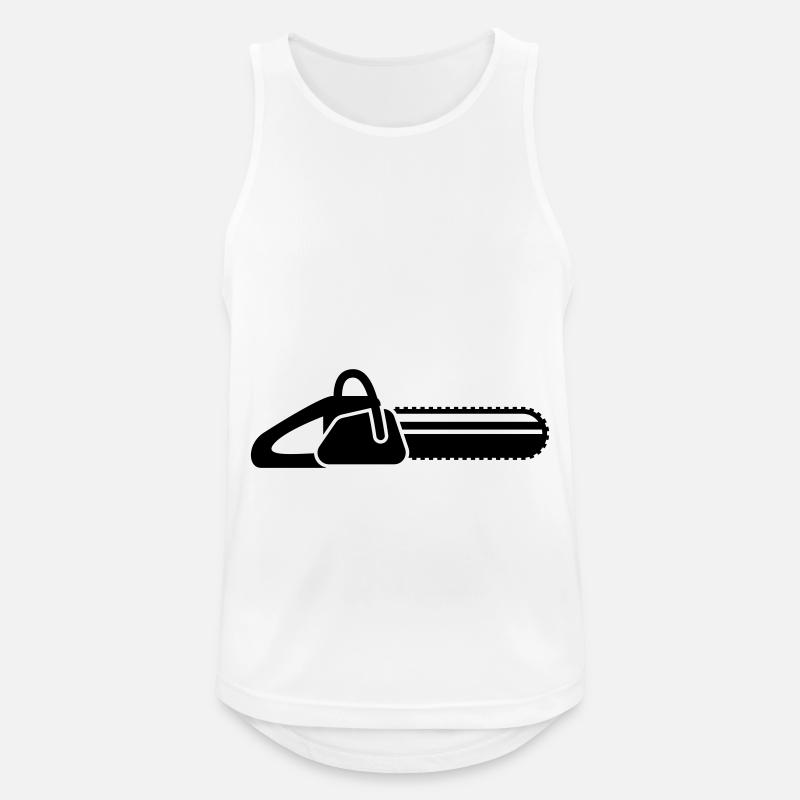 Chainsaw Icon Icon - Men's Breathable Tank Top - white