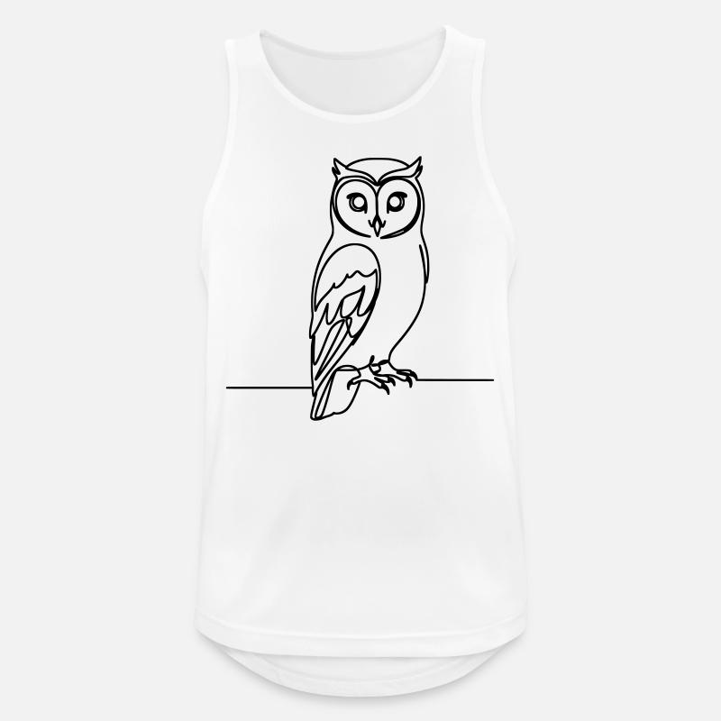 Eule Einzeilig - Männer Tank Top atmungsaktiv - Weiß