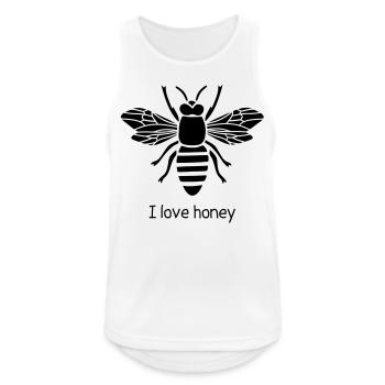 bee bee j'aime miel miel nid d'abeilles apiculteur - Débardeur respirant Homme - blanc - Devant - Nick (188cm)