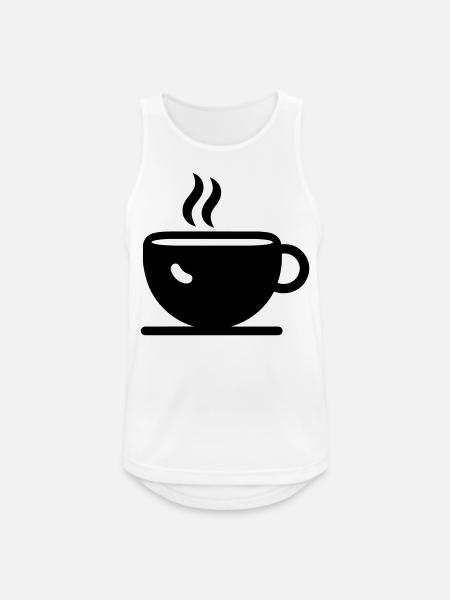 Kaffee - Männer Tank Top atmungsaktiv - Weiß