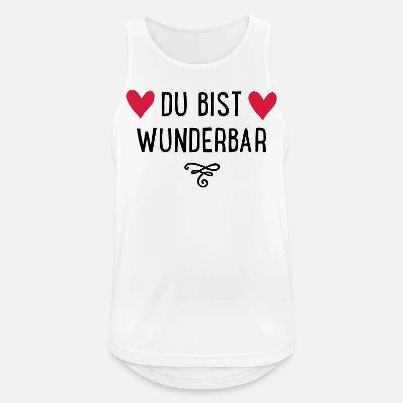 Du bist wunderbar - Männer Tank Top atmungsaktiv - Weiß